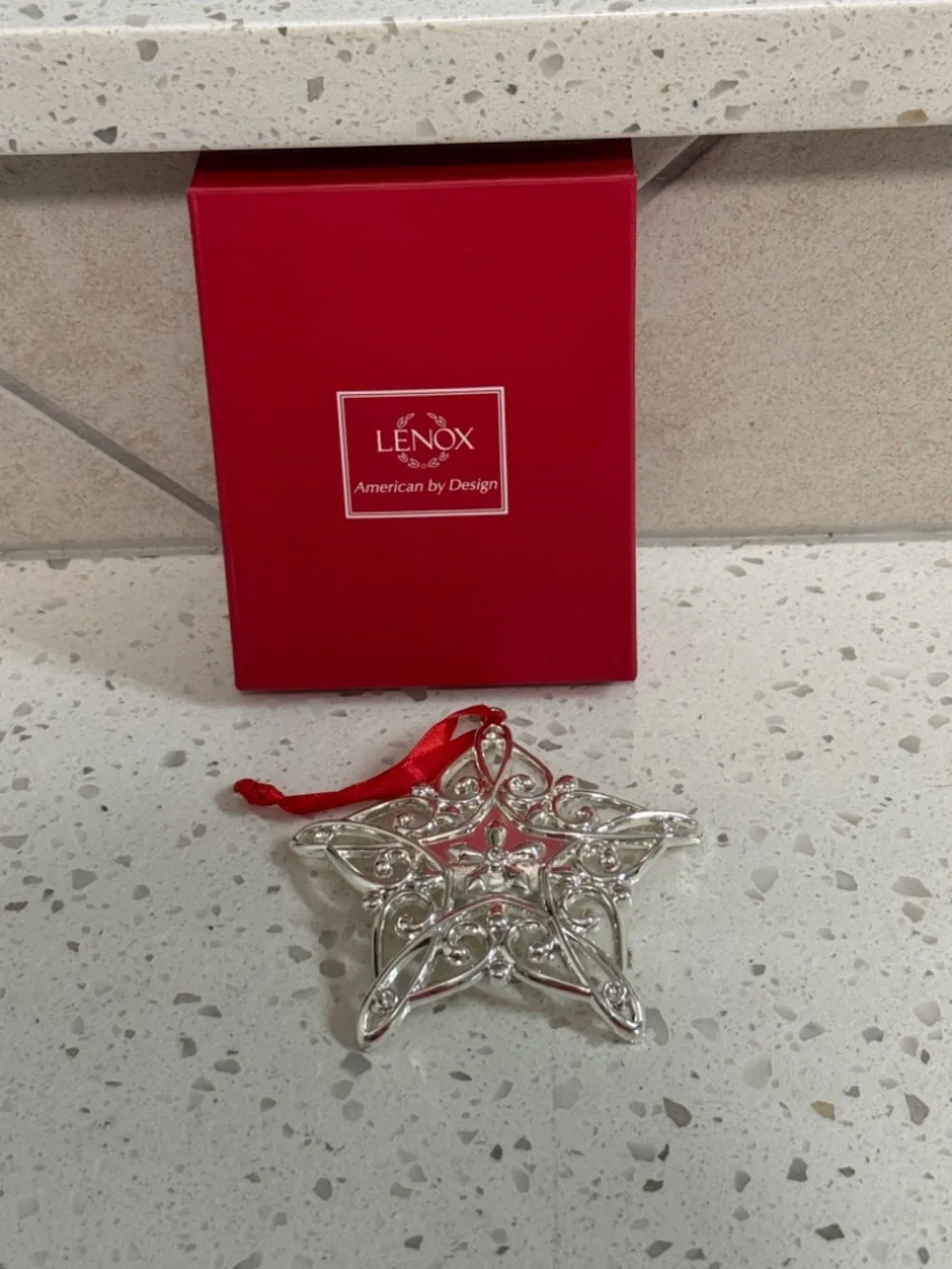 NIB Lenox Silver Christmas Ornaments